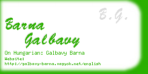 barna galbavy business card